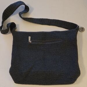 The Sak Dark Grey Crochet Bag with Zipper